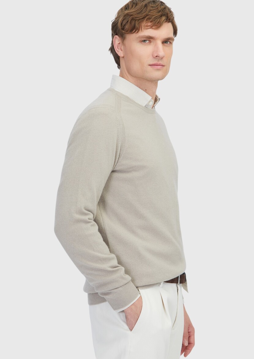 Beige Knitwear Sweatshirt - 3