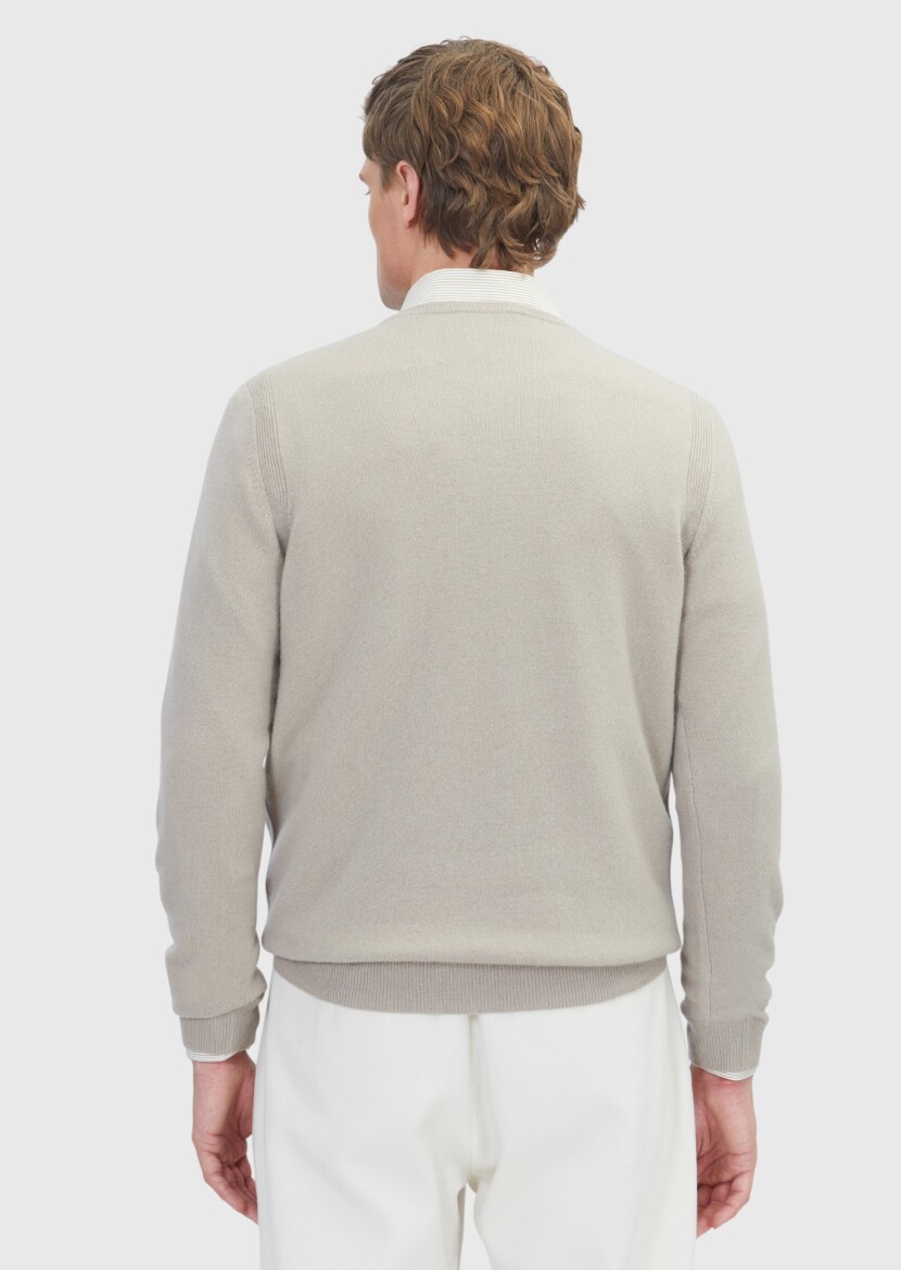 Beige Knitwear Sweatshirt - 5