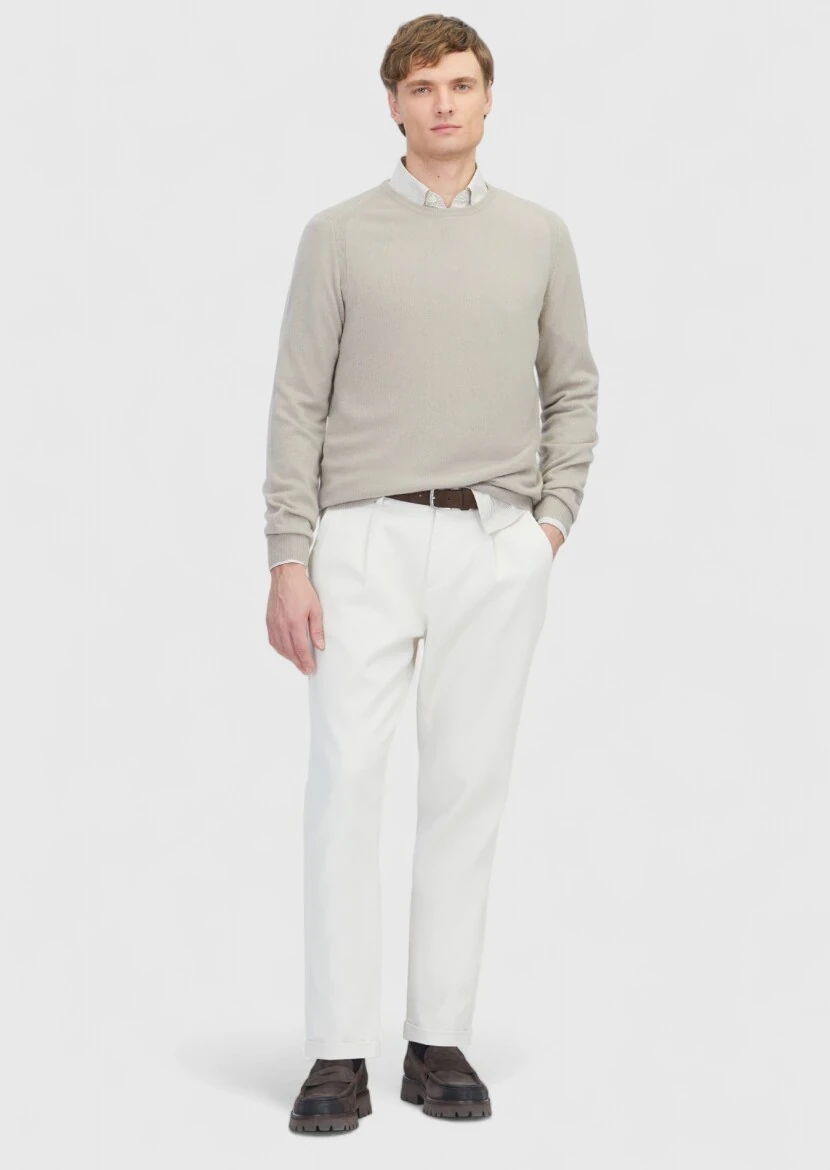 Beige Knitwear Sweatshirt 
