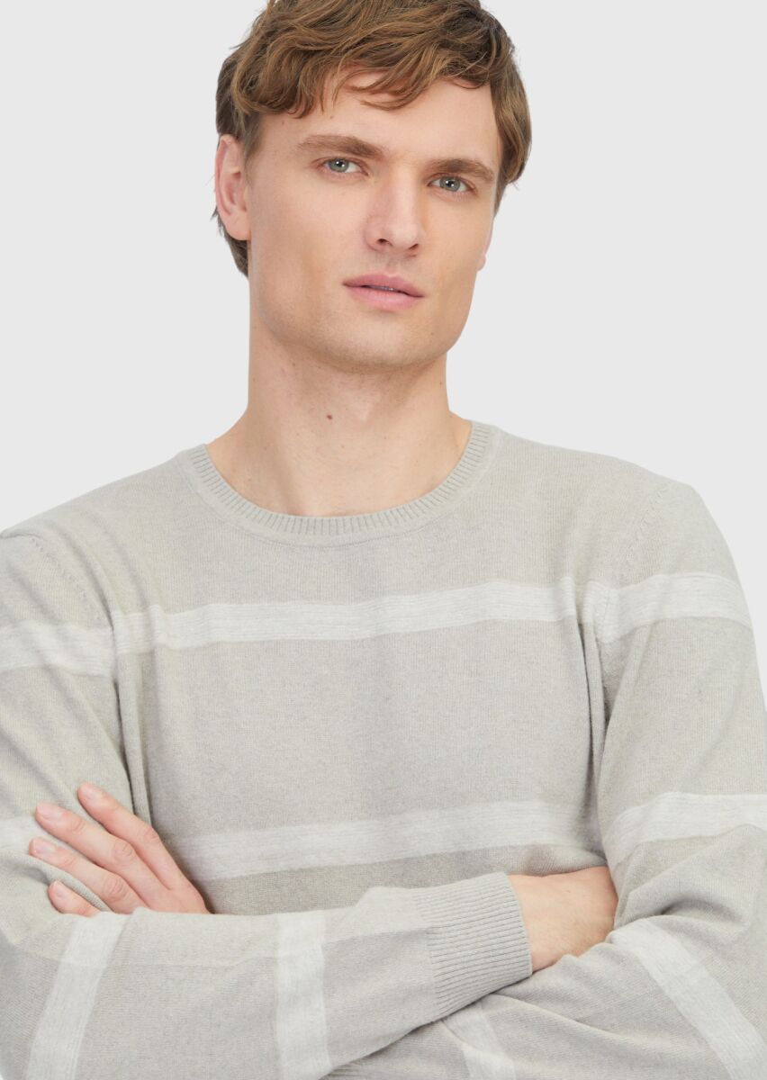 Beige Knitwear Sweatshirt - 3