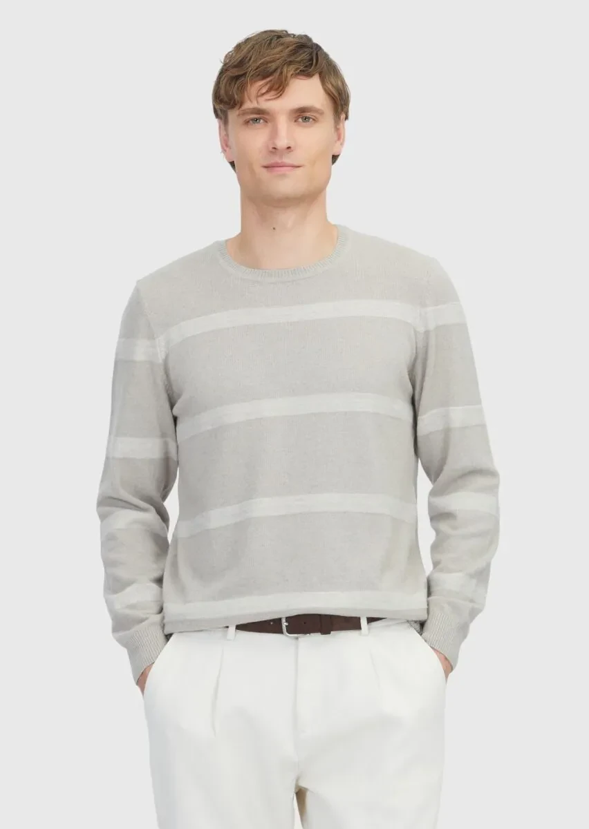 Beige Knitwear Sweatshirt - 1