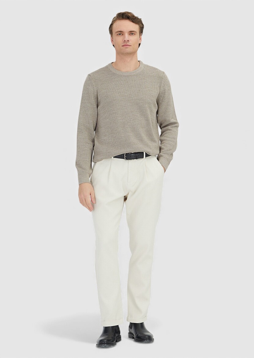 Beige Knitwear Sweatshirt - 2