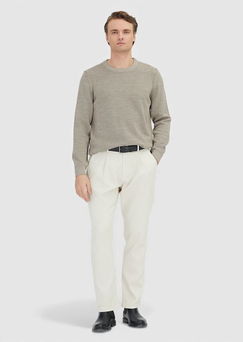 Beige Knitwear Sweatshirt - 2