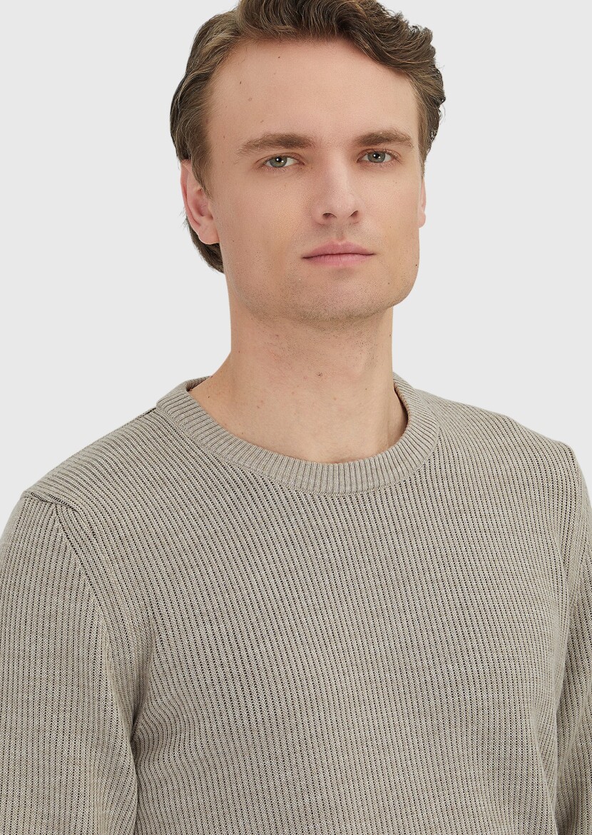 Beige Knitwear Sweatshirt - 3