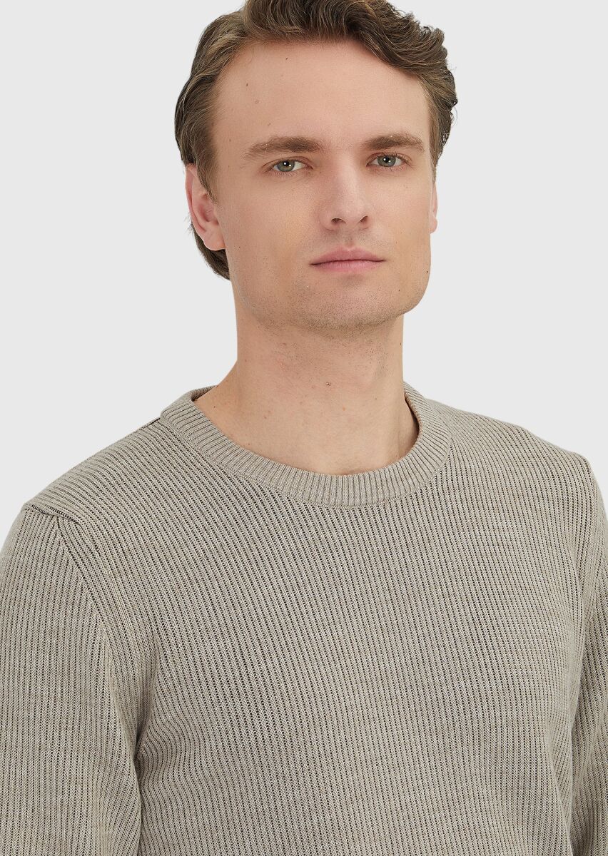 Beige Knitwear Sweatshirt - 3