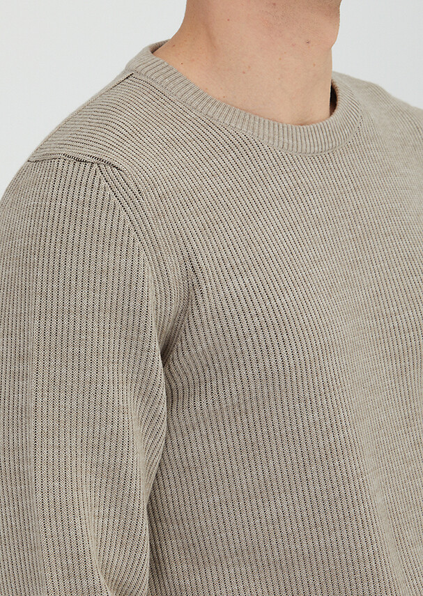 Beige Knitwear Sweatshirt - 4