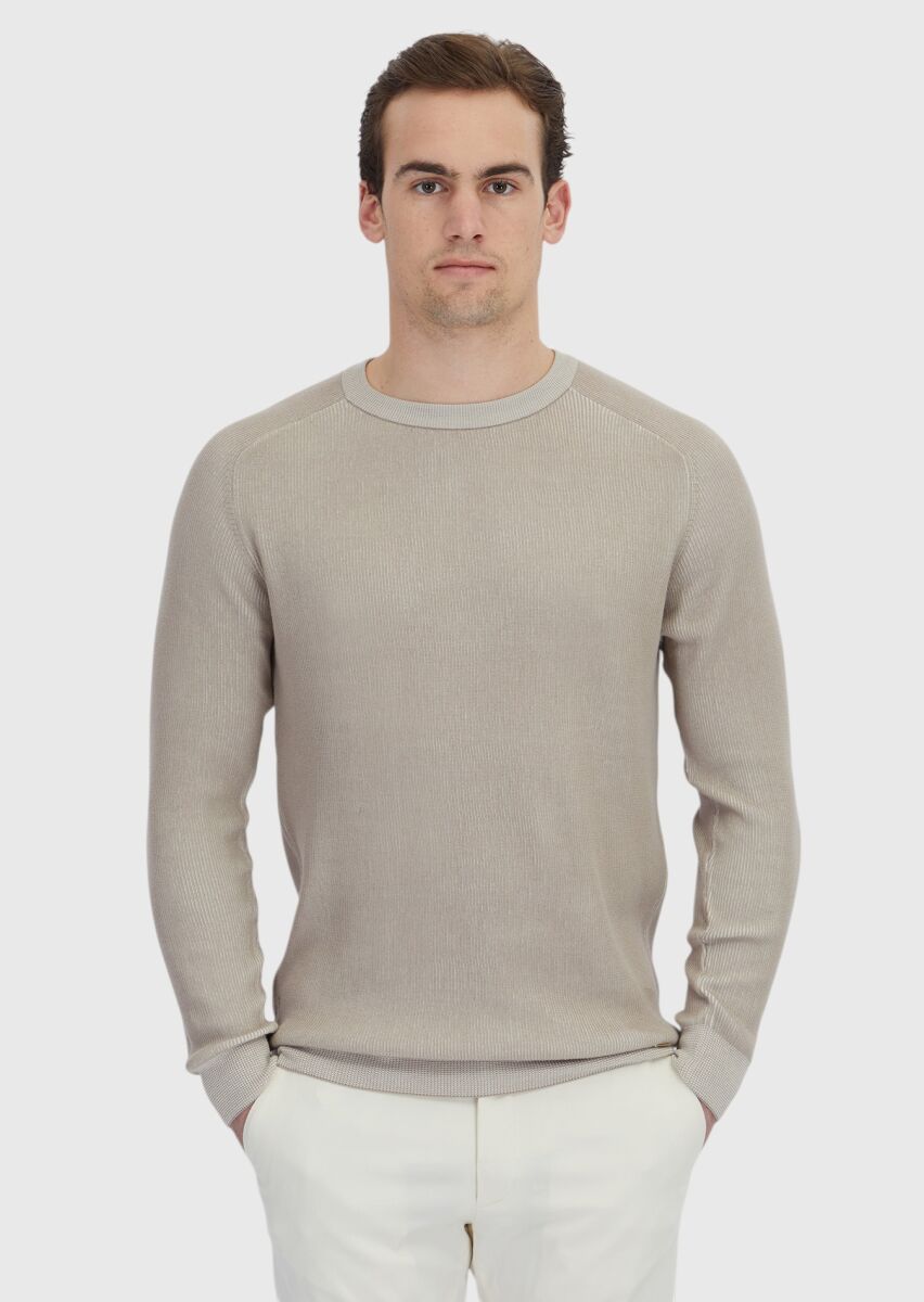 Beige Knitwear Sweatshirt - 1