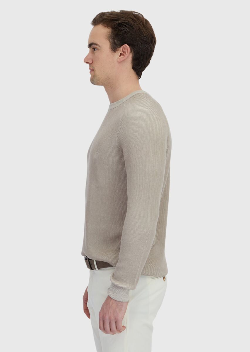 Beige Knitwear Sweatshirt - 3