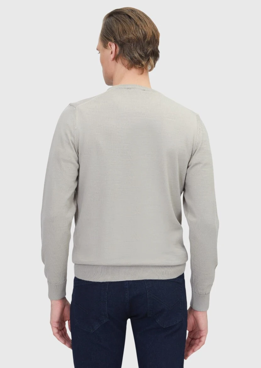 Beige Knitwear Sweatshirt - 5