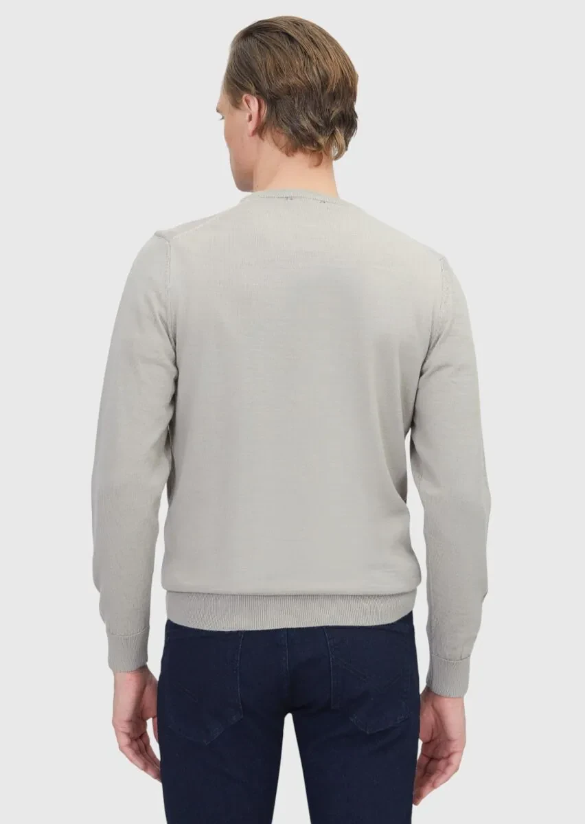 Beige Knitwear Sweatshirt - 5