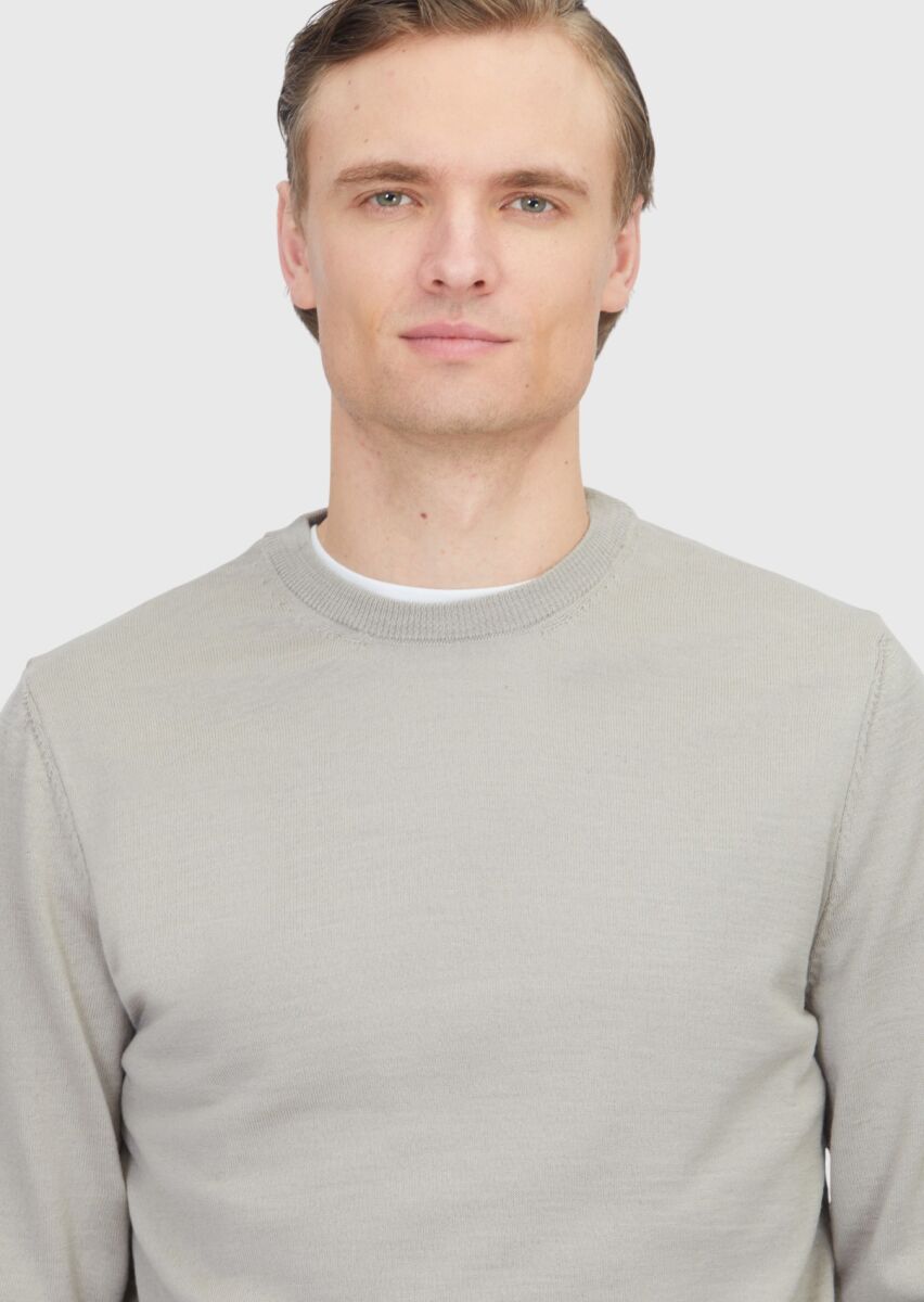 Beige Knitwear Sweatshirt - 3