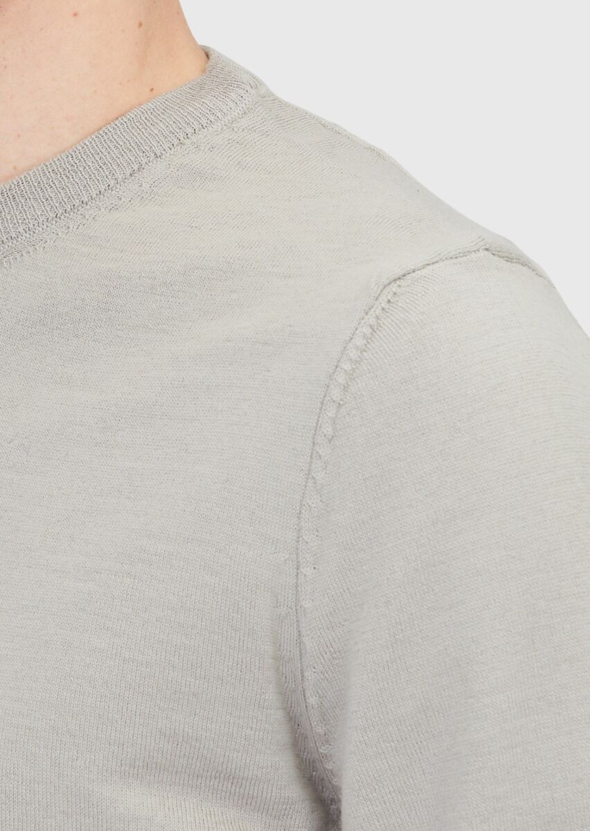 Beige Knitwear Sweatshirt - 4