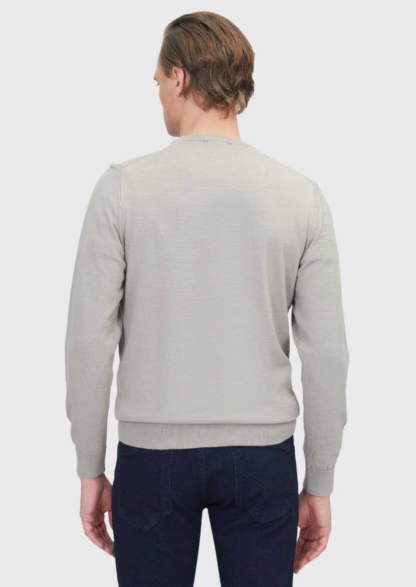 Beige Knitwear Sweatshirt - 5