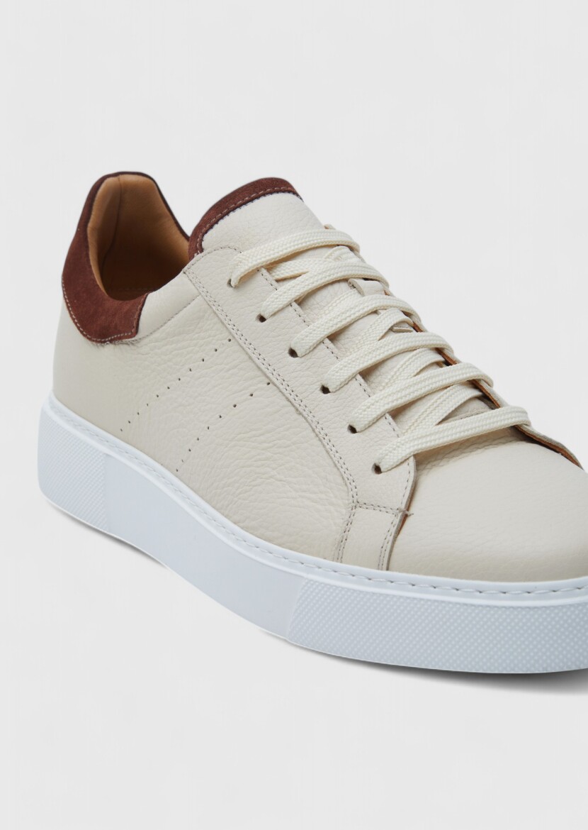 Beige Leather Sneaker - 2