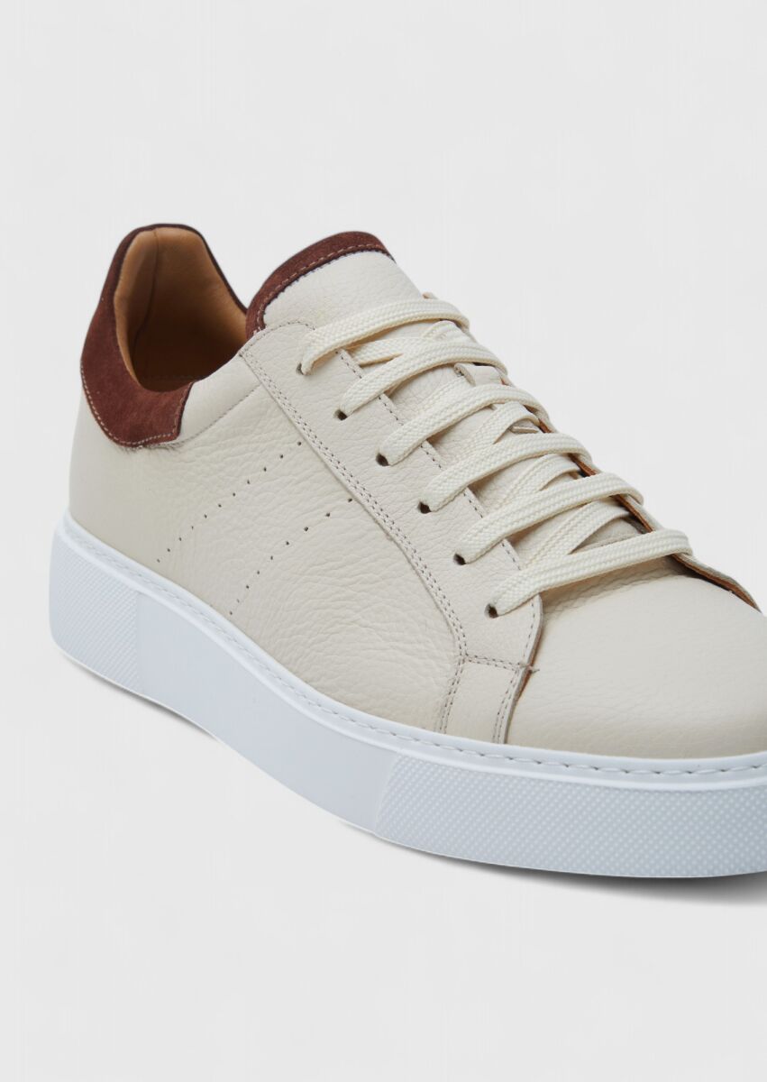 Beige Leather Sneaker - 2