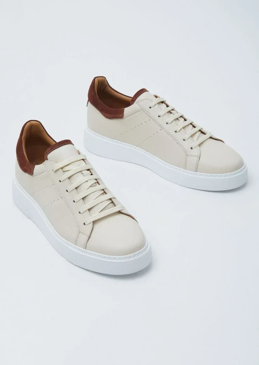 Beige Leather Sport Sneaker - 3