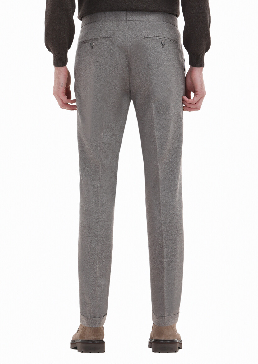 Beige Material Modern Fit Classical Trousers - 4