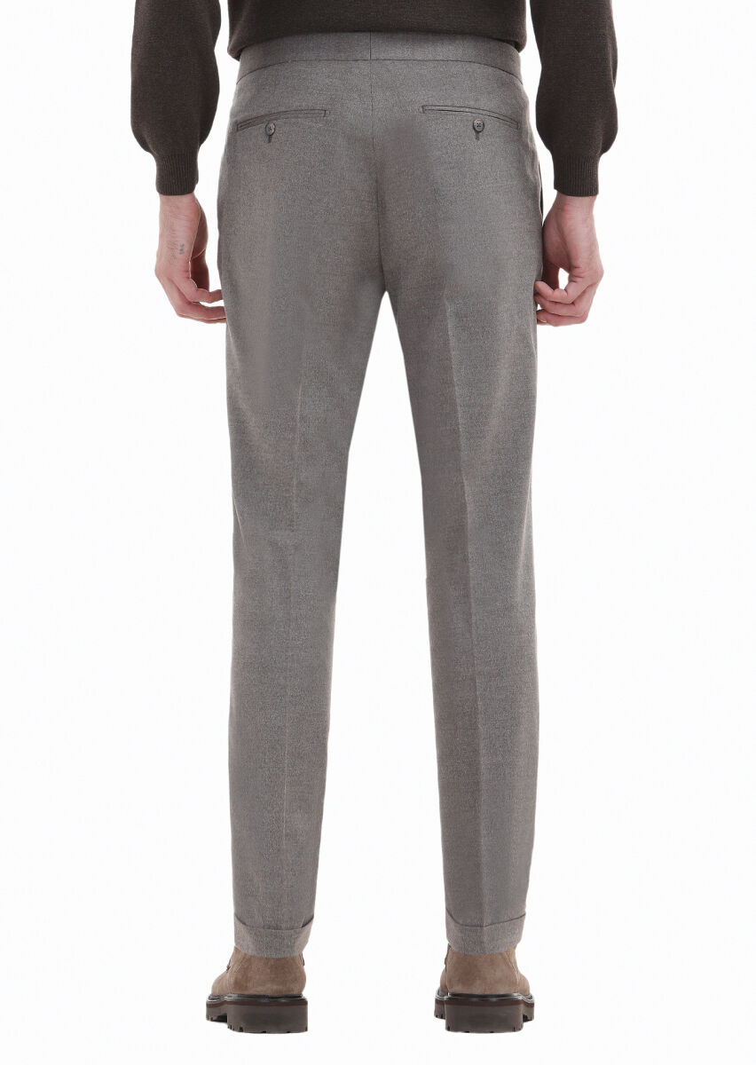 Beige Material Modern Fit Classical Trousers - 4