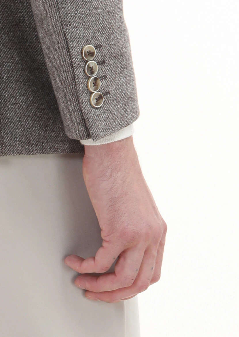 Beige Micro Zeroweight Slim Fit 100% Wool Jacket - 4