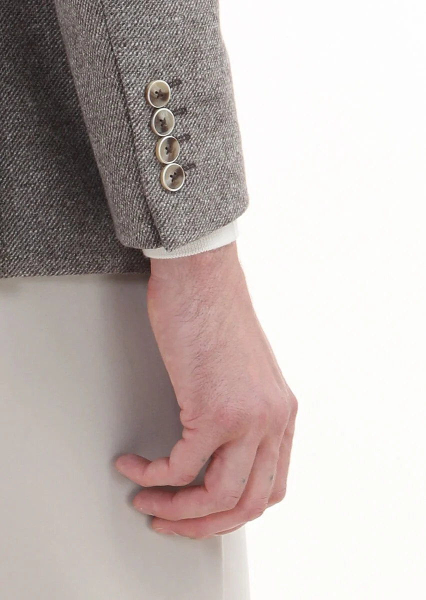 Beige Micro Zeroweight Slim Fit 100% Wool Jacket - 4