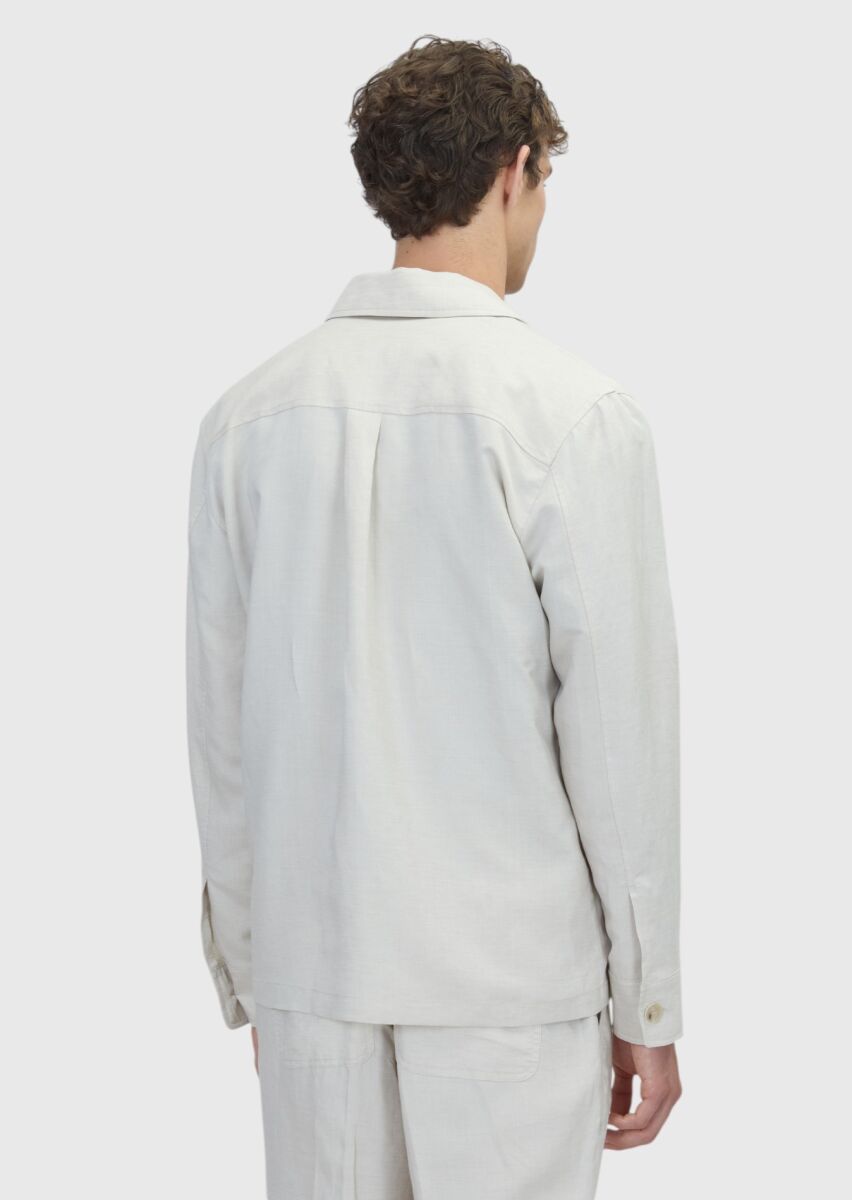 Beige Overshirt - 5