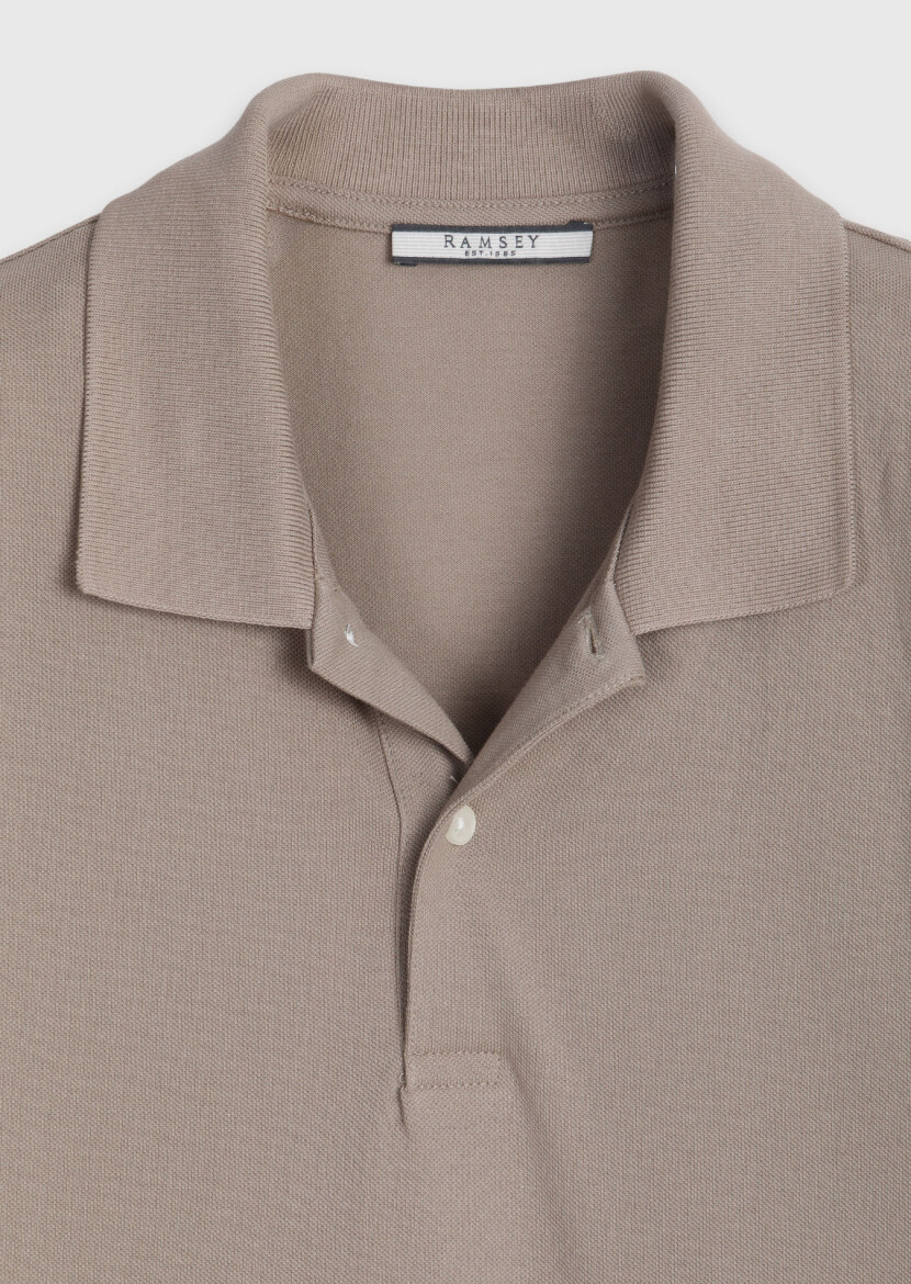 Beige Plain 100% Cotton T-Shirt - 7