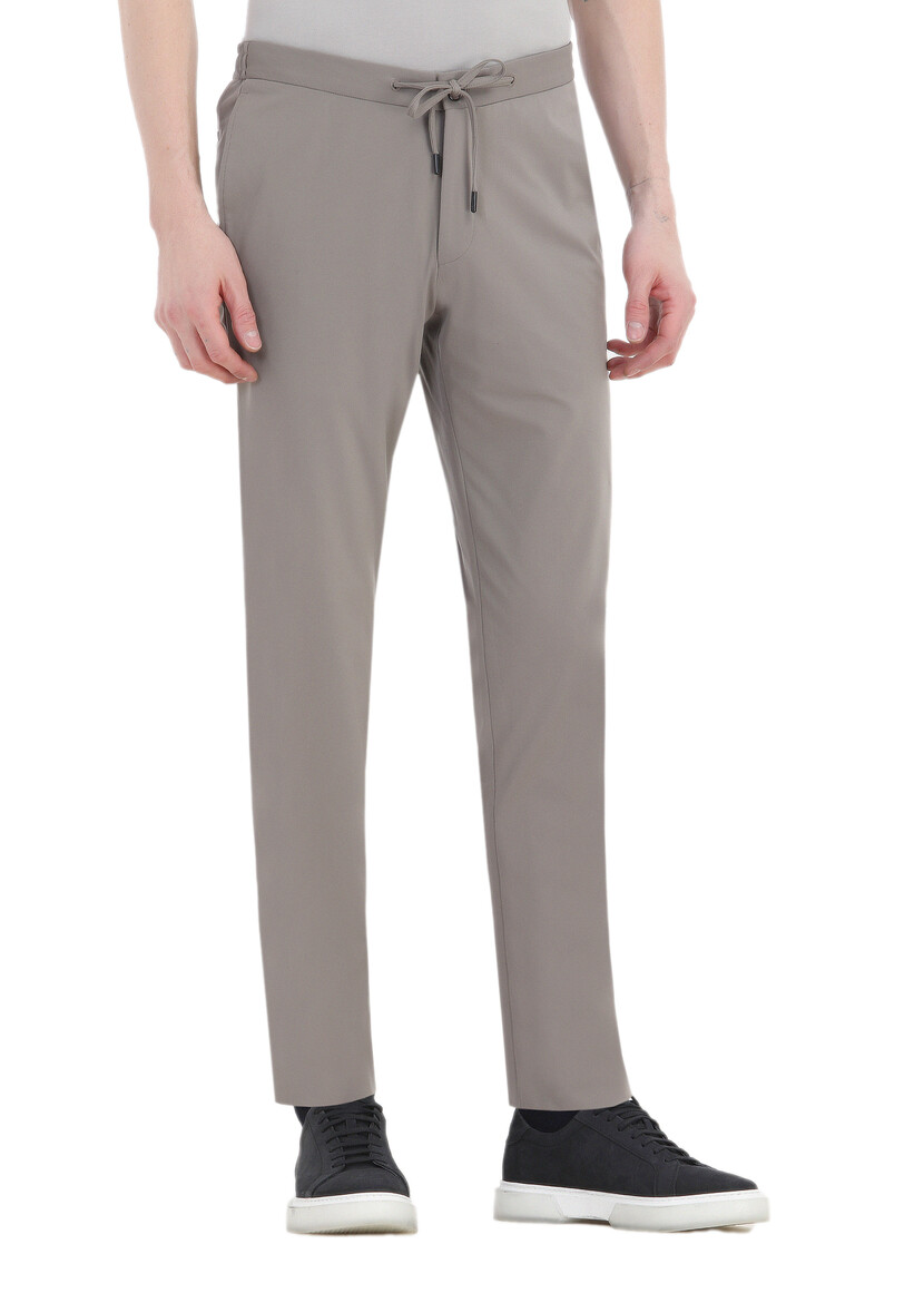 Beige Plain Comfort Fit Suit - 6