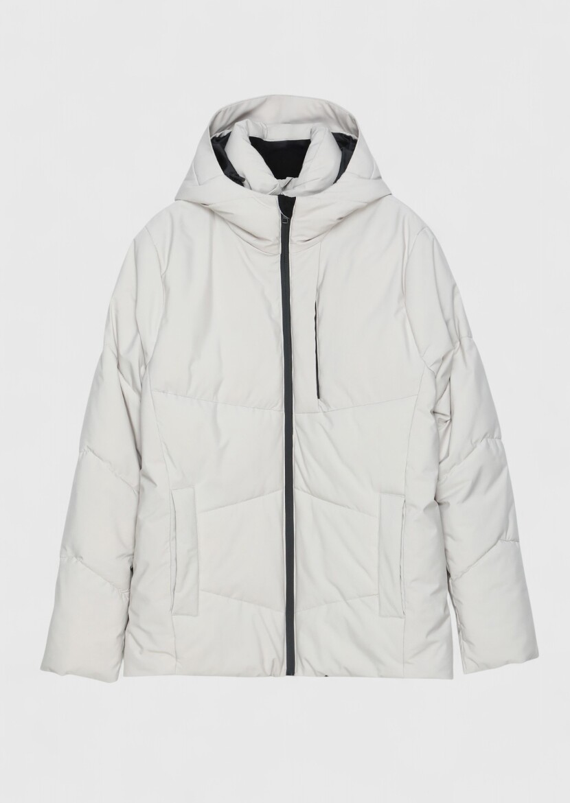 Beige Regular Fit Hooded Casual Weaving Coat - 6