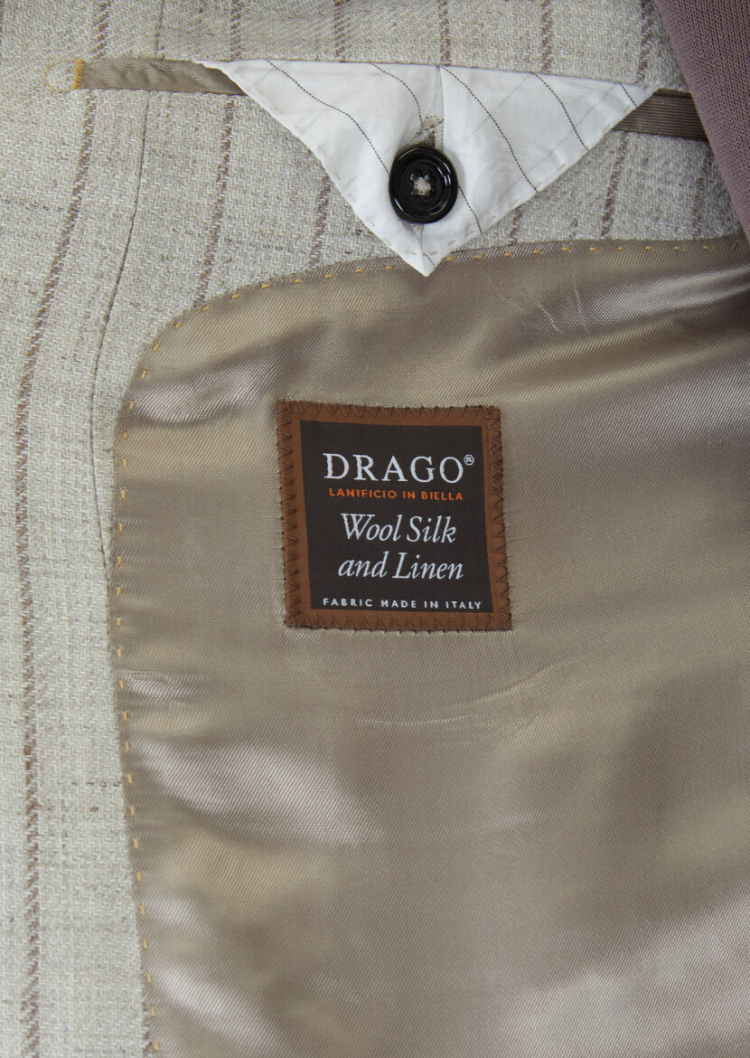 Beige Regular Fit Wool Blended Jacket - 5