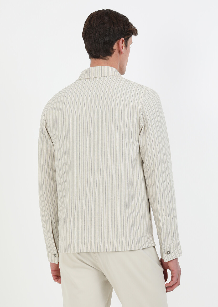 Beige Shirt Jacket - 6
