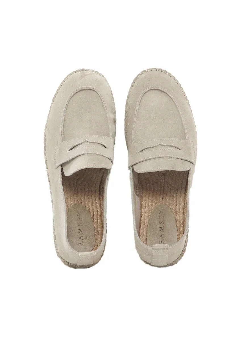 Beige Suede Casual Loafer - 6