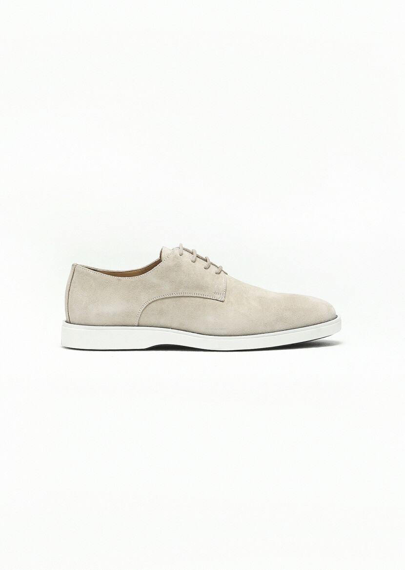 Beige Suede Casual Shoes - 1