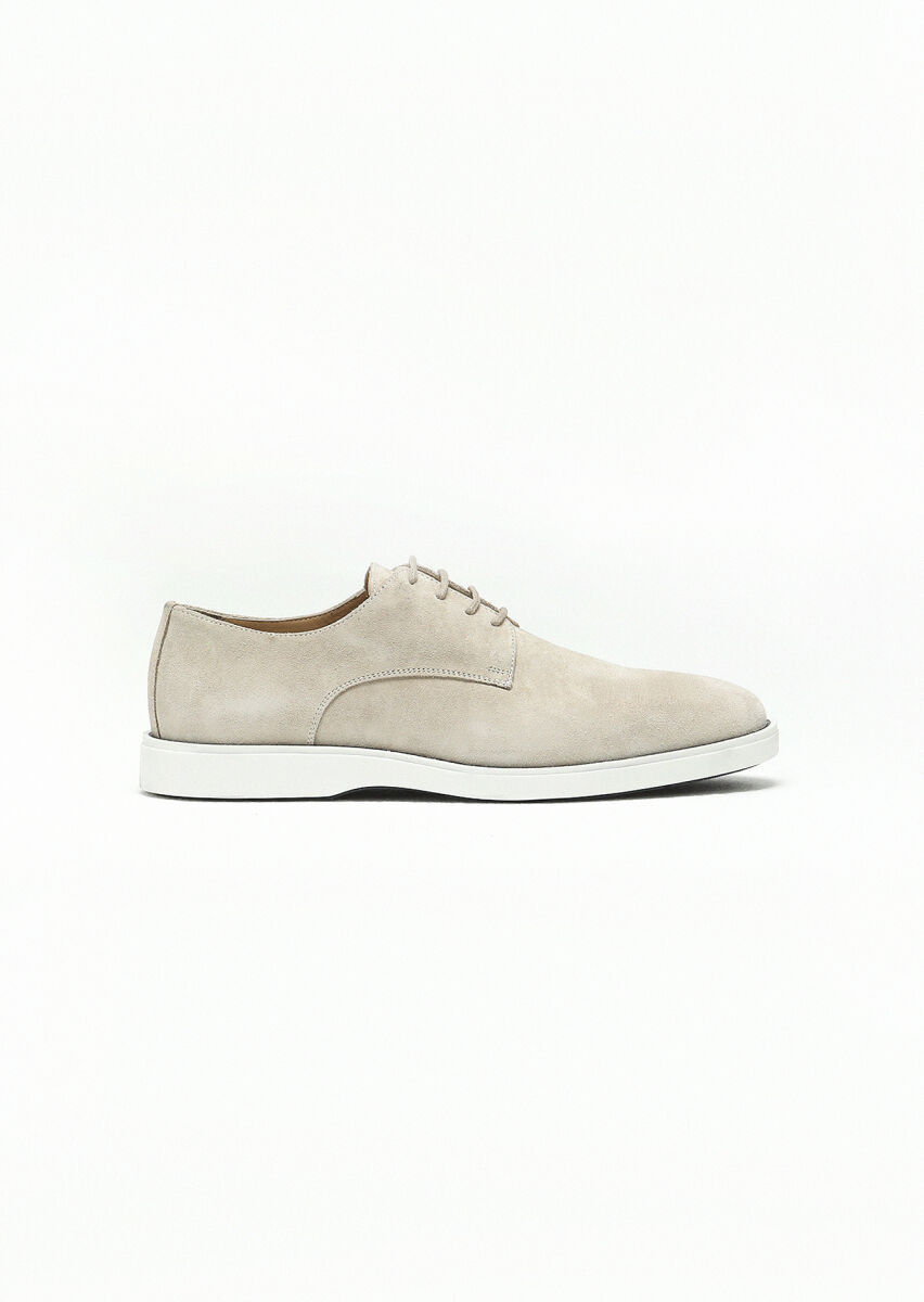 Beige Suede Casual Shoes - 1