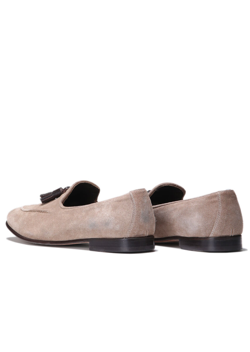 Beige Suede Classical Loafer - 4