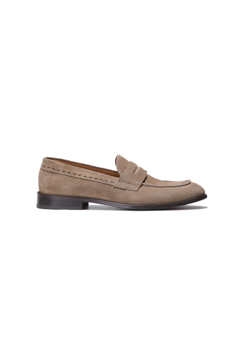 Beige Suede Classical Loafer 