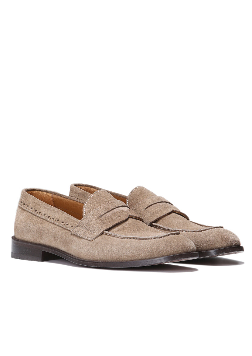 Beige Suede Classical Loafer 