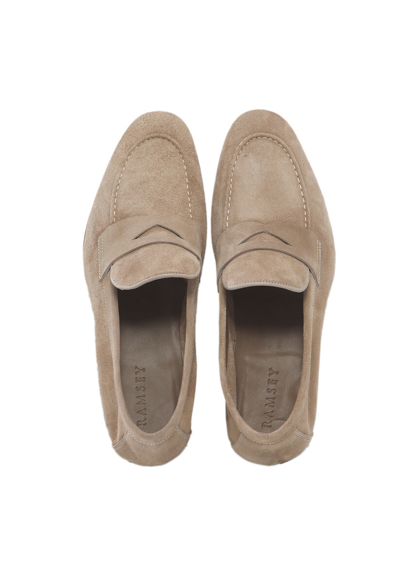 Beige Suede Classical Loafer - 6