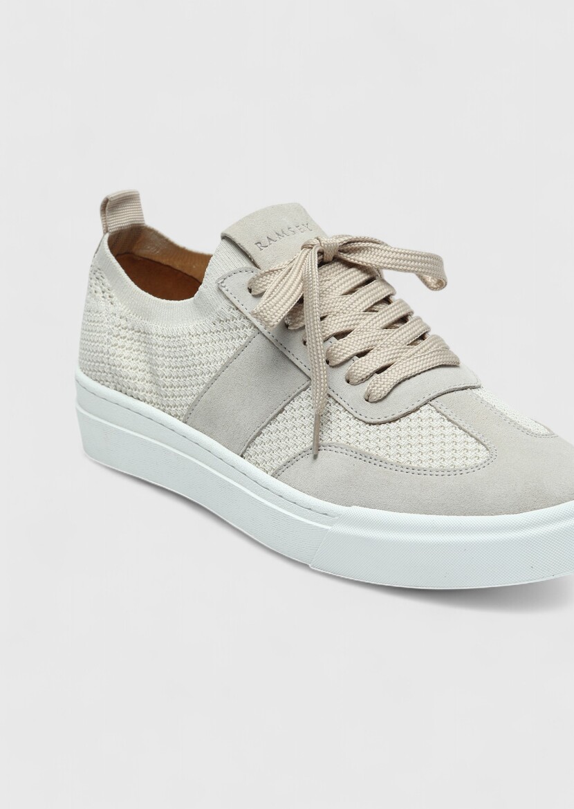 Beige Suede Sneaker - RAMSEY