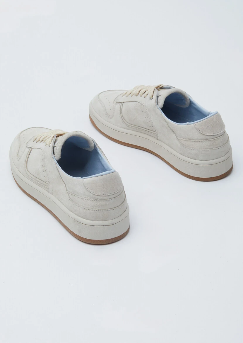 Beige Suede Sport Sneaker - 5
