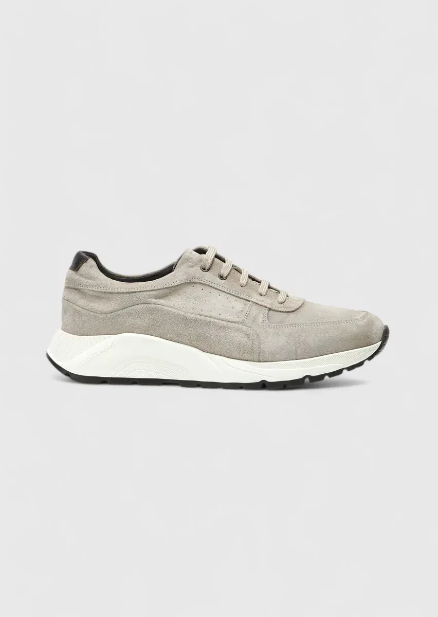 Beige Suede Sport Sneaker - 1