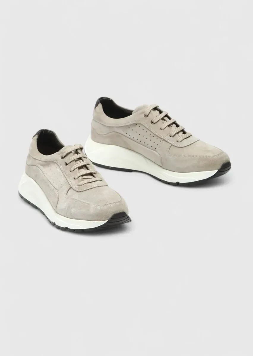 Beige Suede Sport Sneaker - 3