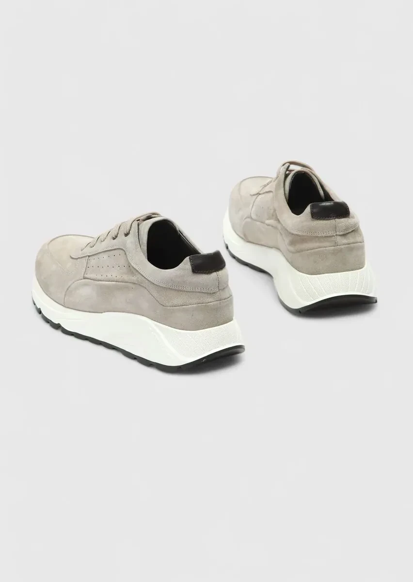 Beige Suede Sport Sneaker - 5