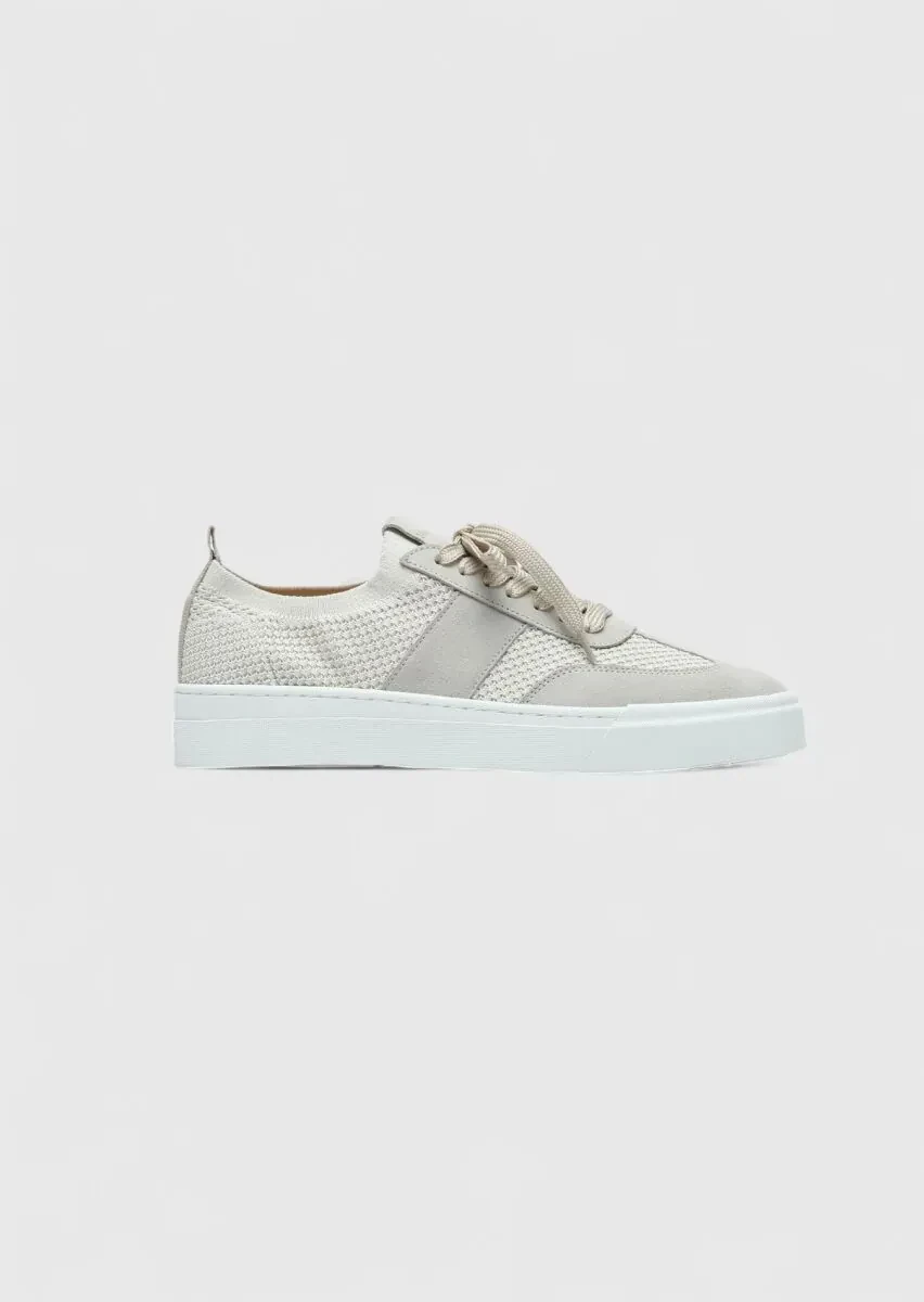 Beige Suede Sport Sneaker - 1