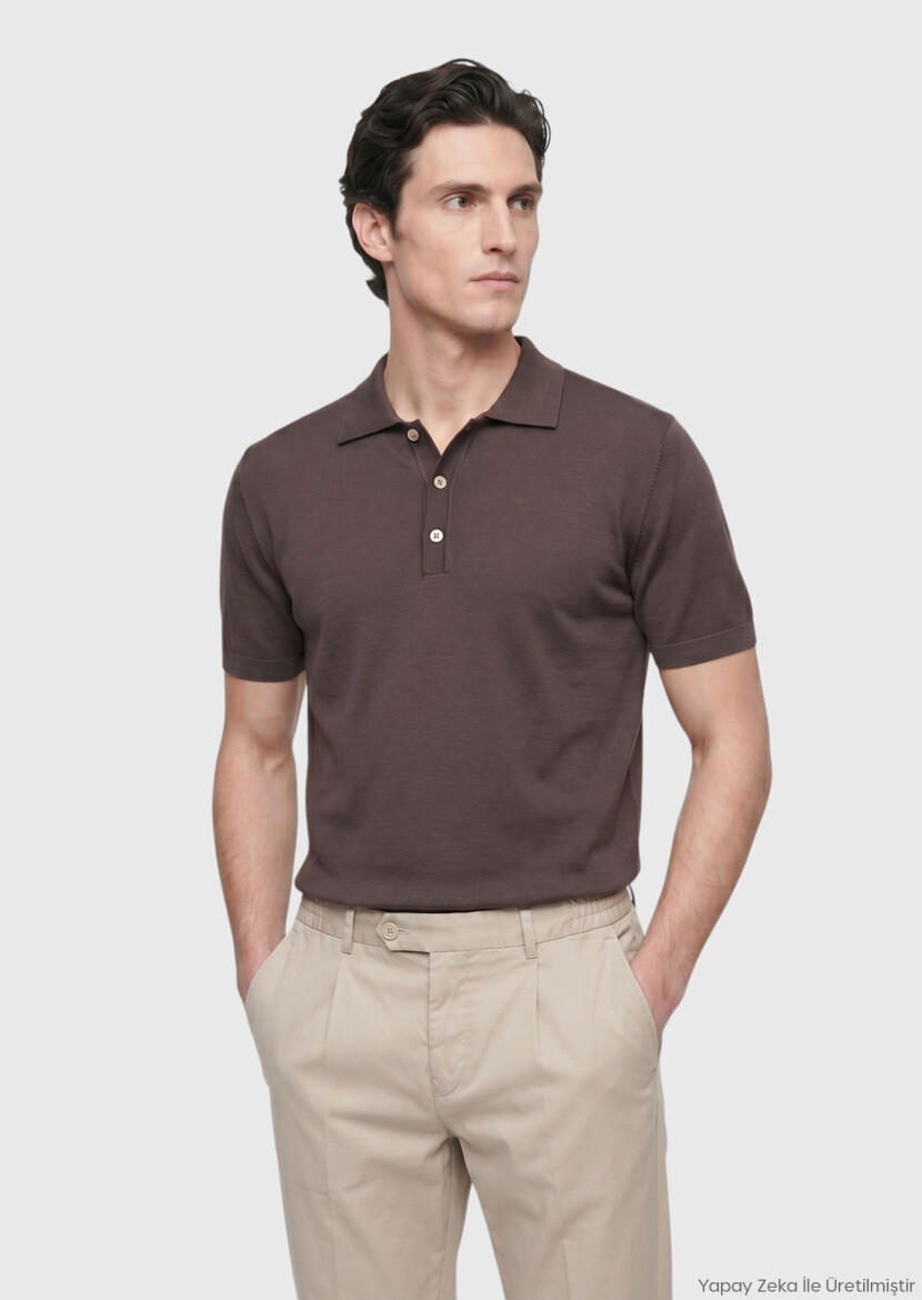 Beige Weaving Jogging Fit Casual Silk Blended Trousers - RAMSEY