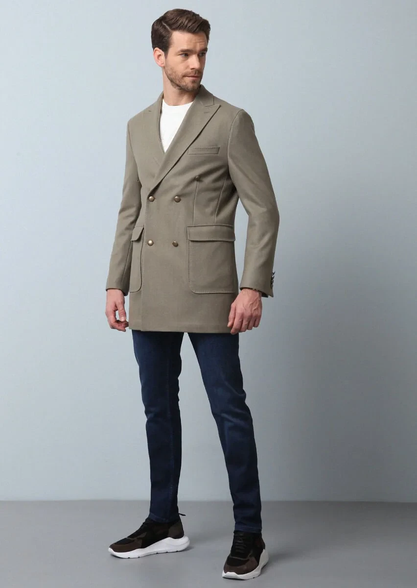 Beige Weaving Overcoat - 2