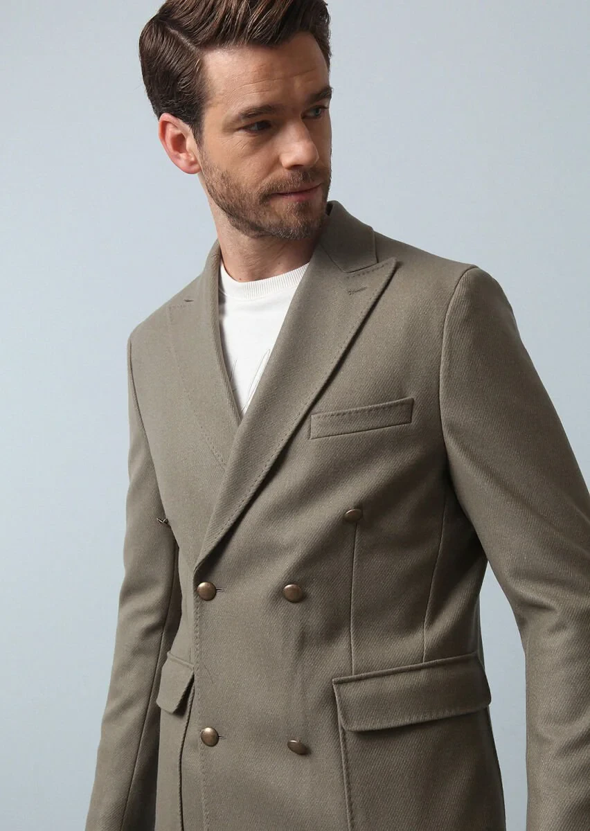 Beige Weaving Overcoat - 3