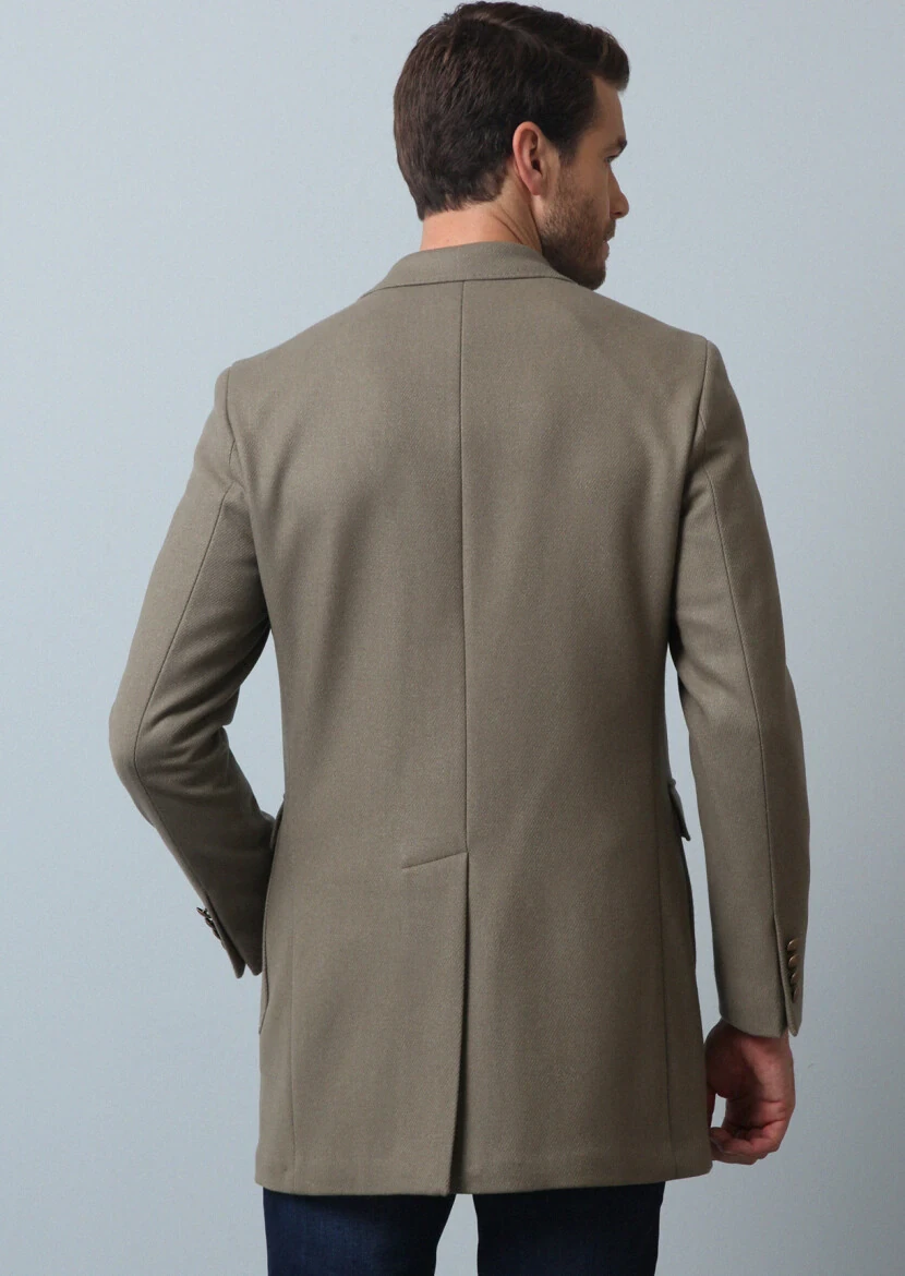 Beige Weaving Overcoat - 5