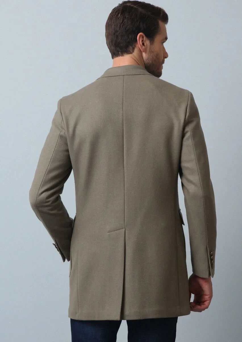 Beige Weaving Overcoat - 5