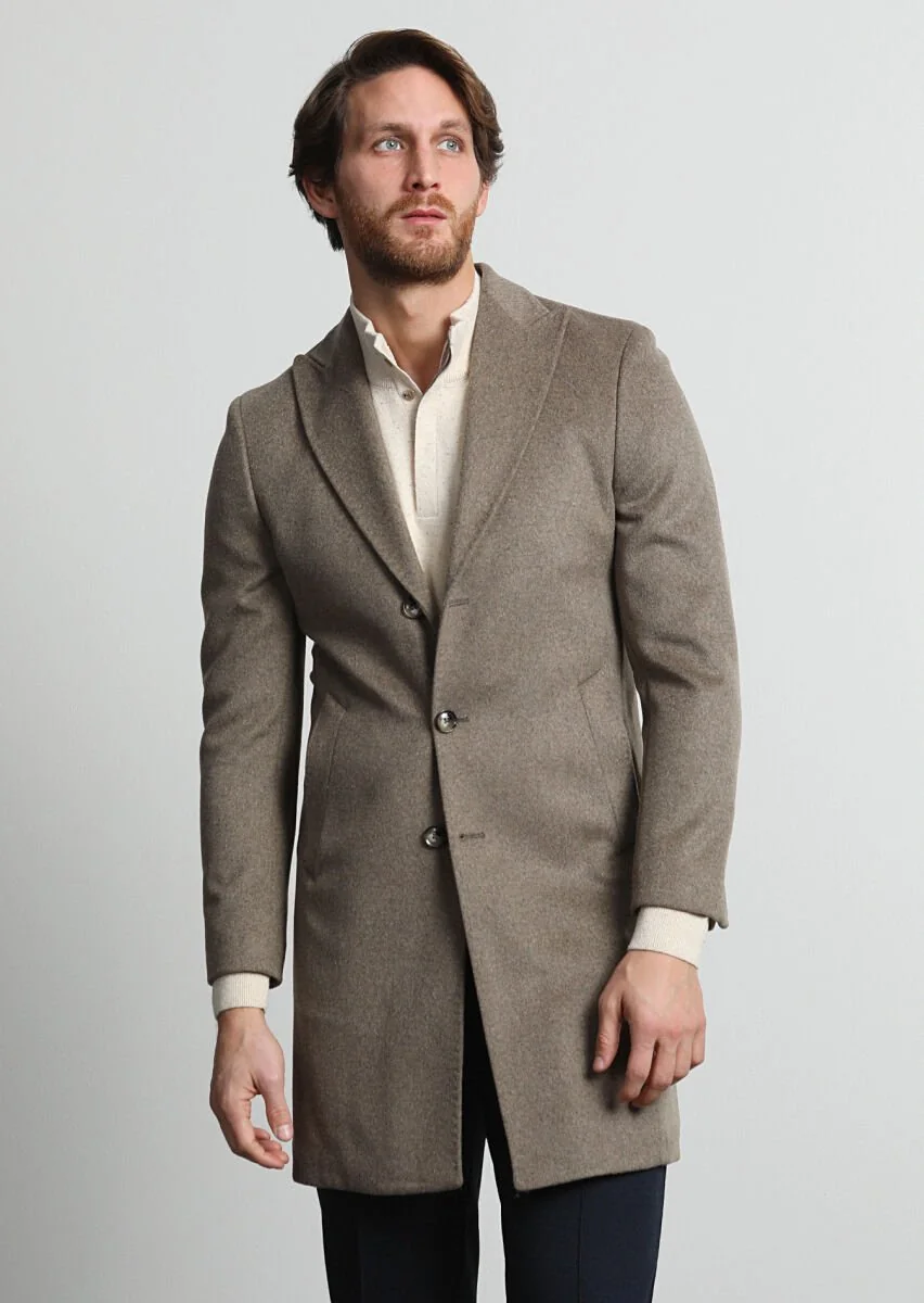 Beige Weaving Overcoat - 1