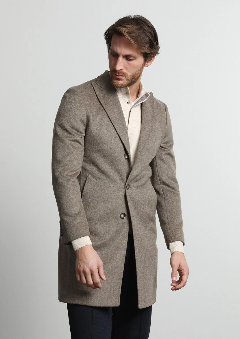 Beige Weaving Overcoat - 3